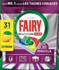 Tablettes lave-vaisselle Platinum Plus Tout en 1 Citron X31 - Fairy en promo chez Intermarché Hyper Lorient à 2,37 €