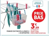 Panier 36 pinces à linge + 6 offertes - U en promo chez Super U Panier 36 pinces à linge + 6 offertes - U dans le catalogue Super U