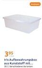 Aufbewahrungsbox aus Kunststoff im Angebot bei Action in Neumünster Aufbewahrungsbox aus Kunststoff Angebote von Iris bei Action Neumünster für 3,95 €