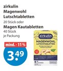 Magenwohl Lutschtabletten im V-Markt Prospekt Magenwohl Lutschtabletten von zirkulin im aktuellen V-Markt Prospekt für 3,49 €