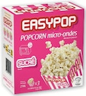 Popcorn micro-ondes - EASYPOP - Super U à Wattrelos Popcorn micro-ondes - EASYPOP en promo chez Super U Wattrelos à 2,89 €