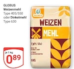 Weizenmehl Type 405/550 im Angebot bei GLOBUS in Braunschweig Weizenmehl Type 405/550 Angebote von GLOBUS bei GLOBUS Braunschweig für 0,89 €
