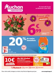 Prix et réduction Bouquet De Fleurs dans le prospectus Auchan Supermarché en cours Offre Bouquet De Fleurs dans le catalogue Auchan Supermarché du moment à la page 1