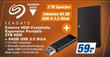 Externe HDD-Festplatte Expansion Portable 2TB HDD + 64GB USB 3.0 Stick von Seagate für 59,00 € bei HEM expert im Angebot Externe HDD-Festplatte Expansion Portable 2TB HDD + 64GB USB 3.0 Stick von Seagate im aktuellen HEM expert Prospekt