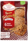 REWE Negernbötel - Unsere Goldstücke 6 Dinkelbrötchen oder Unsere Goldstücke 7 Roggenbrötchen Angebot im Prospekt Unsere Goldstücke 6 Dinkelbrötchen oder Unsere Goldstücke 7 Roggenbrötchen bei REWE im Negernbötel Prospekt für