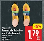 Pommersche Gutsleberwurst von Rügenwalder für 1,79 € bei EDEKA im Angebot Pommersche Gutsleberwurst von Rügenwalder im aktuellen EDEKA Prospekt