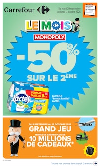 Catalogue Carrefour à Ménétrol cette semaine, valable du 29/09/2026 au 12/10/2026 Prospectus Carrefour à Ménétrol, "LE MOIS MONOPOLY", 85 pages de promos valables du 29/09/2026 au 12/10/2026
