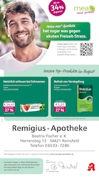 Apotheken Prospekt von mea - meine apotheke in Reinsfeld Aktueller mea - meine apotheke Apotheken Prospekt für Reinsfeld: Unsere August-Angebote mit 4} Seiten, 01.08.2026 - 31.08.2026