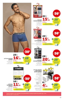 Promo Slip Homme dans le catalogue Hyper U du moment à la page 43