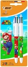 Blister de 2 stylos à bille Bic 4 Couleurs Décor Super Mario Pointe Moyenne 10 mm Modèle aléatoire - BIC en promo chez Fnac Blister de 2 stylos à bille Bic 4 Couleurs Décor Super Mario Pointe Moyenne 10 mm Modèle aléatoire - BIC dans le catalogue Fnac