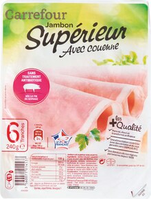 Jambon supérieur - Carrefour Market à Angers Jambon supérieur en promo chez Carrefour Market Angers à 2,47 €