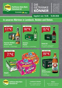 Bier im aktuellen Raiffeisen Hohe Mark Hamaland eG Prospekt (Borken) Bier im Raiffeisen Hohe Mark Hamaland eG Prospekt "DIE GETRÄNKEKÖNNER" mit 2 Seiten (Borken)