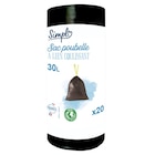 20 sacs poubelle 30 L - SIMPL - Carrefour Market à Saint-Denis 20 sacs poubelle 30 L - SIMPL en promo chez Carrefour Market Saint-Denis à 1,25 €