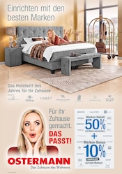 Ostermann Möbel & Einrichtung Prospekt der aktuellen Woche mit 12 Seiten, gültig von 19.09.2026 bis 25.09.2026, in Dortmund und Umgebung Aktueller Ostermann Möbel & Einrichtung Prospekt in Dortmund und Umgebung, "Einrichten mit den besten Marken" mit 12 Seiten, 19.09.2026 - 25.09.2026