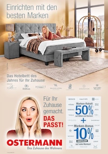 Ostermann Prospekt der aktuellen Woche, gültig von 19.09.2026 bis 25.09.2026 Aktueller Ostermann Prospekt "Einrichten mit den besten Marken" mit 12 Seiten