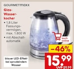 Glas-Wasserkocher Angebote von GOURMETmaxx bei Netto Marken-Discount Stuttgart für 15,99 €