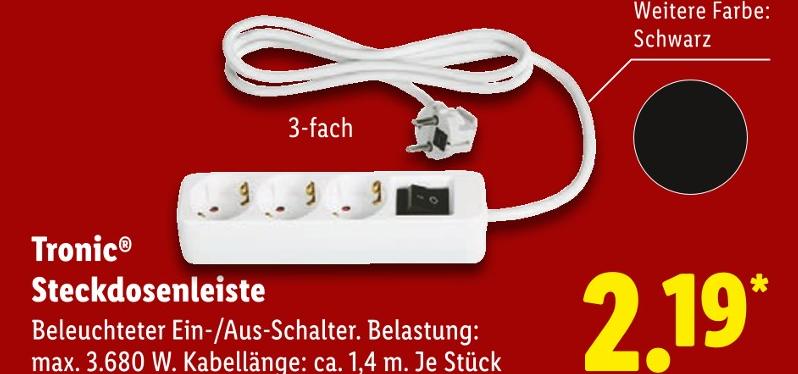 Steckdosenleiste Schwarz