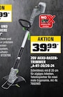 20V AKKU-RASEN- TRIMMER „A-RT-20/26-24 im OBI Prospekt 20V AKKU-RASEN- TRIMMER „A-RT-20/26-24 von im aktuellen OBI Prospekt für 39,99 €