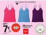 Débardeur femme bio - Tissaia en promo à 7,77 € chez E.Leclerc Débardeur femme bio - Tissaia dans le catalogue E.Leclerc