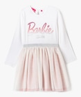 Promo Robe à manches longues en coton et tulle fille - Barbie - BARBIE à 17,99 € dans le catalogue Gémo à Grezes Herminis