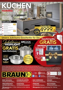 Küche im BRAUN Möbel-Center Prospekt "Jubiläums Rabatt" mit 4 Seiten (Freiburg (Breisgau))