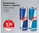 Energy Original oder Sugarfree im Angebot bei V-Markt in München Energy Original oder Sugarfree Angebote von Red Bull bei V-Markt München für 1,39 €