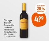 Tempranillo Angebote von Campo Viejo bei tegut Ludwigsburg für 4,99 €