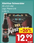 Schwarzbier im Angebot bei Netto Marken-Discount in Rostock Schwarzbier Angebote von Köstritzer bei Netto Marken-Discount Rostock für 12,99 €