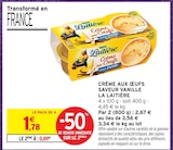 Promo Crème aux œufs saveur vanille à 0,89 € dans le catalogue Intermarché Contact à Dompaire