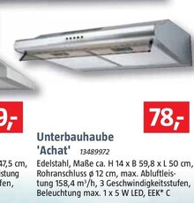Unterbauhaube 'Achat' bei BAUHAUS in Leverkusen Unterbauhaube 'Achat' im Angebot bei BAUHAUS Leverkusen für 78,00 €
