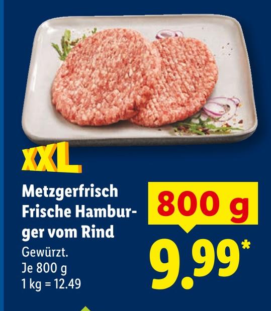 Metzgerfrisch Frische Hamburger vom Rind