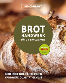 Bio Company Prospekt BROT HANDWERK mit 7 Seiten