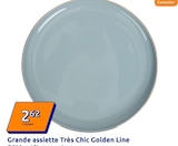 Promo Grande assiette Très Chic Golden Line à 2,62 € dans le catalogue Action à Les Herbiers