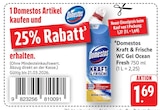 Kraft & Frische WC Gel Ocean Fresh Angebote von Domestos bei E center Göppingen für 1,69 €