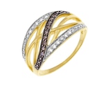 Bague ajourée en or jaune rhodié diamants et diamants bruns - E.Leclerc Bague ajourée en or jaune rhodié diamants et diamants bruns à 638,00 € dans le catalogue E.Leclerc