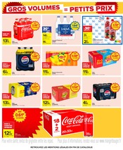 Promos Coca-Cola dans le catalogue "GROS VOLUMES = PETITS PRIX" de Carrefour Coca-Cola en promo dans le catalogue Carrefour à la page 2
