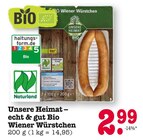 Bio Wiener Würstchen von Unsere Heimat für 2,99 € bei E center im Angebot Bio Wiener Würstchen von Unsere Heimat im aktuellen E center Prospekt