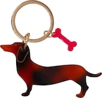 Schlüsselanhänger Hund aus Acryl, braun (4,5x9 cm) Angebote von Dekorieren & Einrichten bei dm-drogerie markt Homburg für 4,95 €