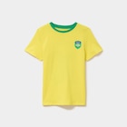 T-shirt maillot de football Brésil coton jaune mixte en promo chez La Halle T-shirt maillot de football Brésil coton jaune mixte dans le catalogue La Halle