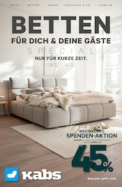 Kabs Möbel & Einrichtung Prospekt der aktuellen Woche mit 13 Seiten, gültig von 08.12.2025 bis 14.12.2025, in Bad Essen und Umgebung Aktueller Kabs Möbel & Einrichtung Prospekt in Bad Essen und Umgebung, "BETTEN SPECIAL" mit 13 Seiten, 08.12.2025 - 14.12.2025