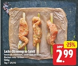 Lachs-Zitronengras-Spieß für 2,99 € bei E center im Angebot Lachs-Zitronengras-Spieß im aktuellen E center Prospekt
