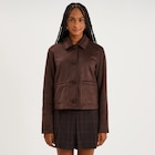 Veste paletot en suédine boutonnée marron foncé femme en promo chez La Halle Saint-Maur-des-Fossés à 39,99 €
