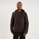 Promo Veste doublée capuche amovible en coton marron foncé homme à 59,99 € dans le catalogue La Halle à Nice