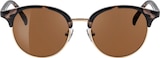 Sonnenbrille Erwachsene braun gemustertes Gestell, braun getönte runde Gläser, Havana Optik Angebote von SUNDANCE bei dm-drogerie markt Aalen für 9,95 €