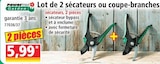 Norma Uckange - Promo sécateurs, 2 pièces Promo sécateurs, 2 pièces à 5,99 € dans le catalogue Norma à Uckange