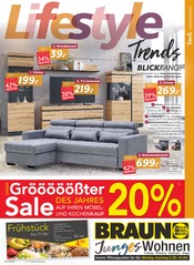 Fernseher im BRAUN Möbel-Center Prospekt in Konstanz Aktueller BRAUN Möbel-Center Prospekt mit Fernseher, "Lifestyle Trends", Seite 1