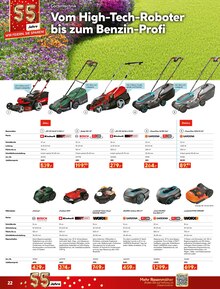 Akku Rasenmäher Angebot im Hellweg Prospekt, gültig von 30.03.2026 bis 04.04.2026 Akku Rasenmäher Angebot im aktuellen Hellweg Prospekt auf Seite 22