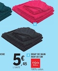 Promo Drap de bain 90x130 cm à 5,45 € dans le catalogue E.Leclerc à Saint-Romain-de-Popey