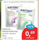 Katzennahrung von Kattovit für 0,69 € bei budni im Angebot Katzennahrung von Kattovit im aktuellen budni Prospekt