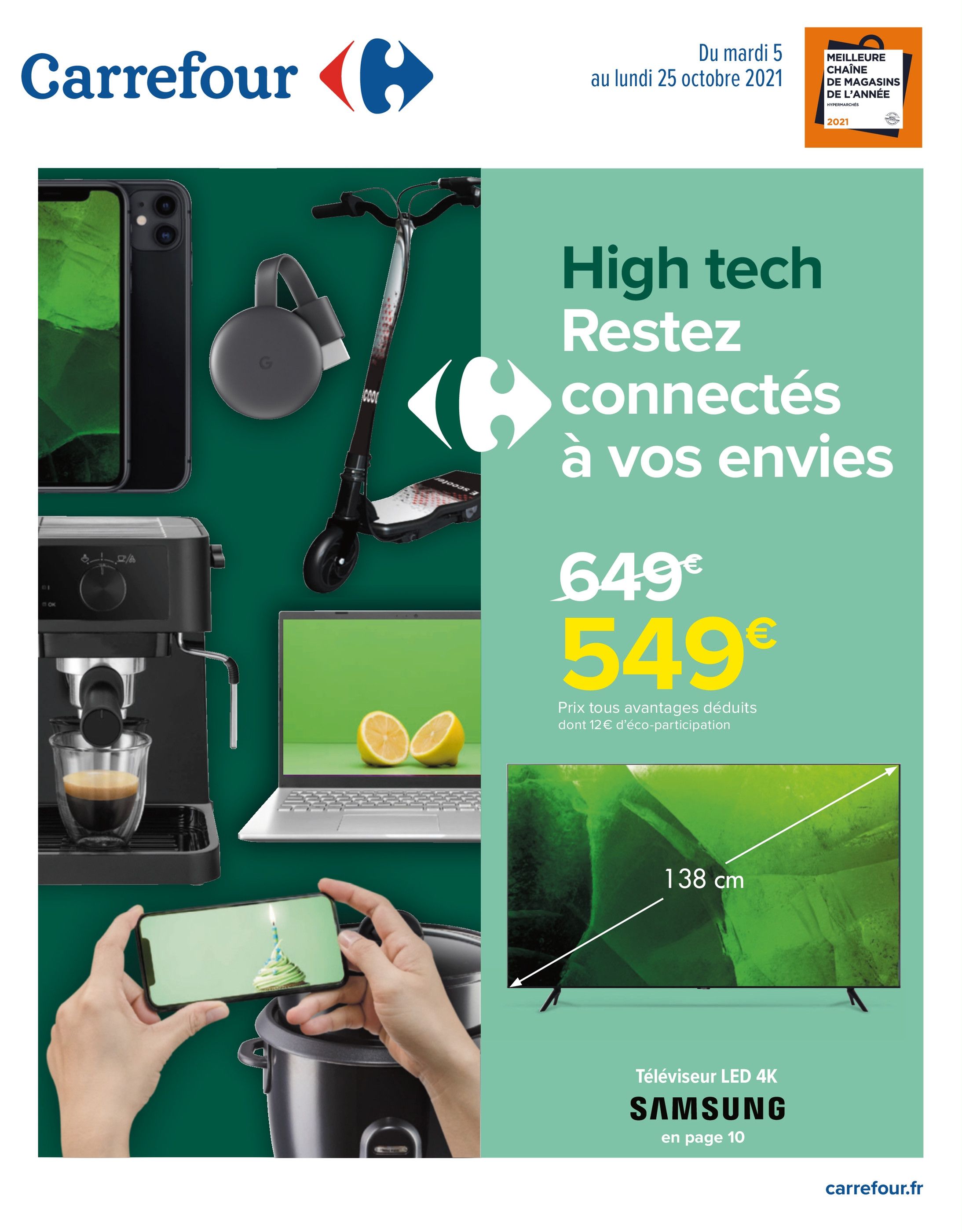 Catalogue Carrefour à Lille, avec 20 pages Prospectus Carrefour à Lille, "High tech, Restez connectés à vos envies", 20 pages, 05/10/2021 - 25/10/2021